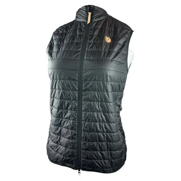 *Read* Fjallraven Abisko Padded Vest Lightweight Zip Puffer Black Women's Medium - Picture 2 of 14